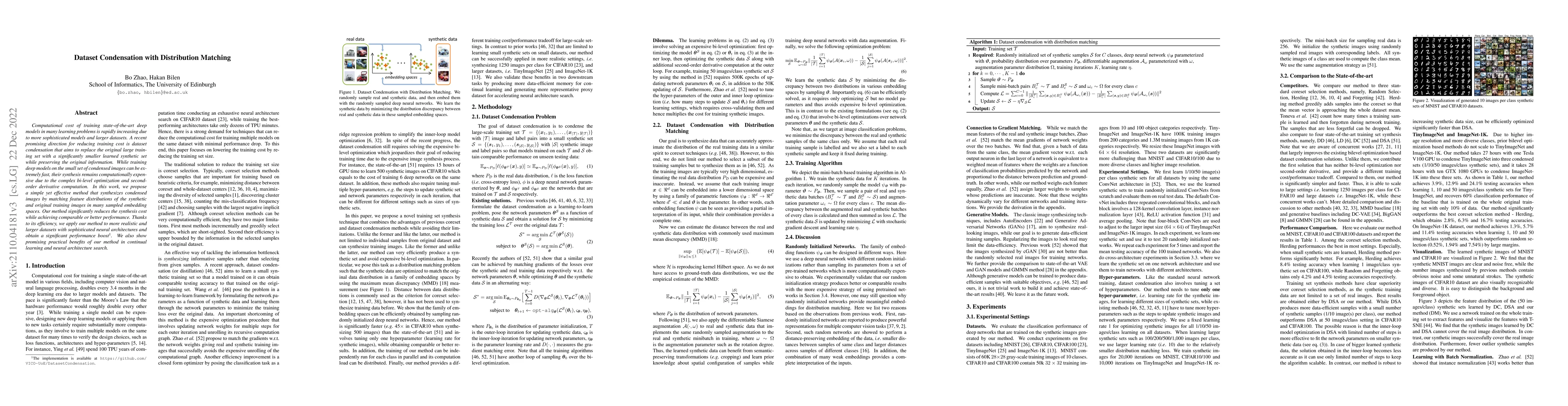 Thumbnail for Dataset Condensation with Distribution Matching