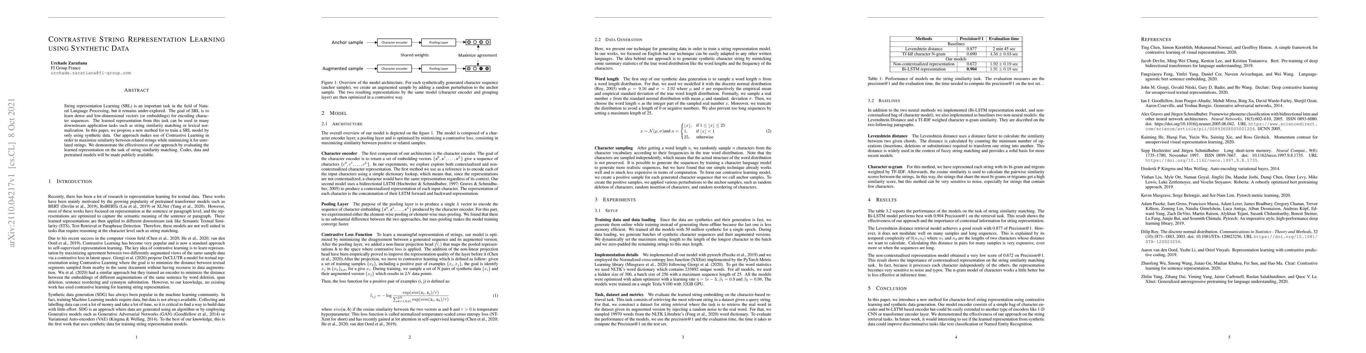 Thumbnail for Contrastive String Representation Learning using Synthetic Data