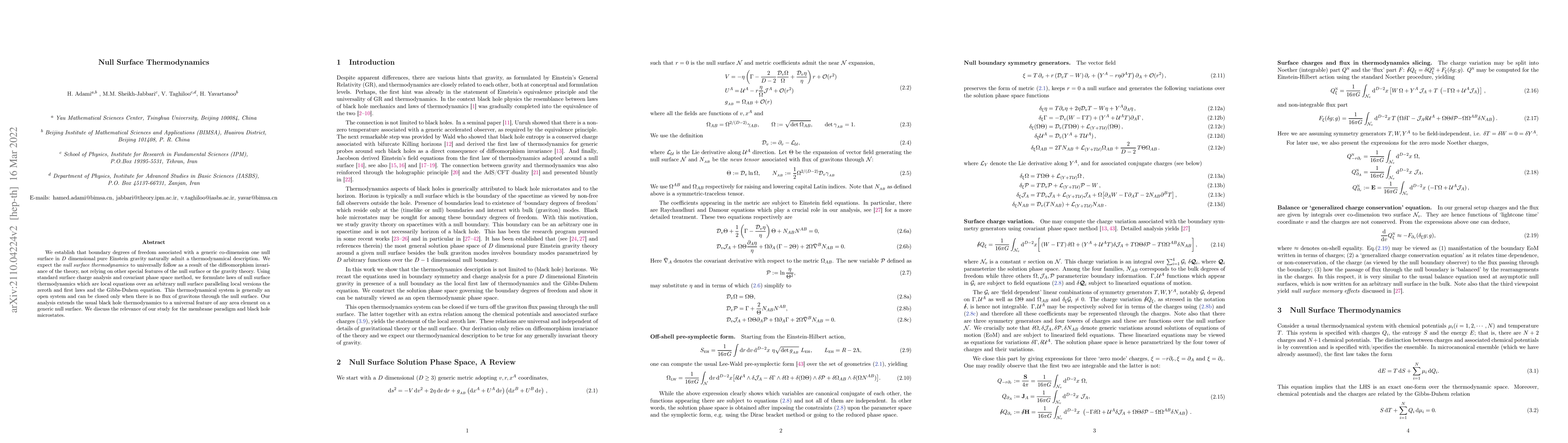 Thumbnail for Null Surface Thermodynamics