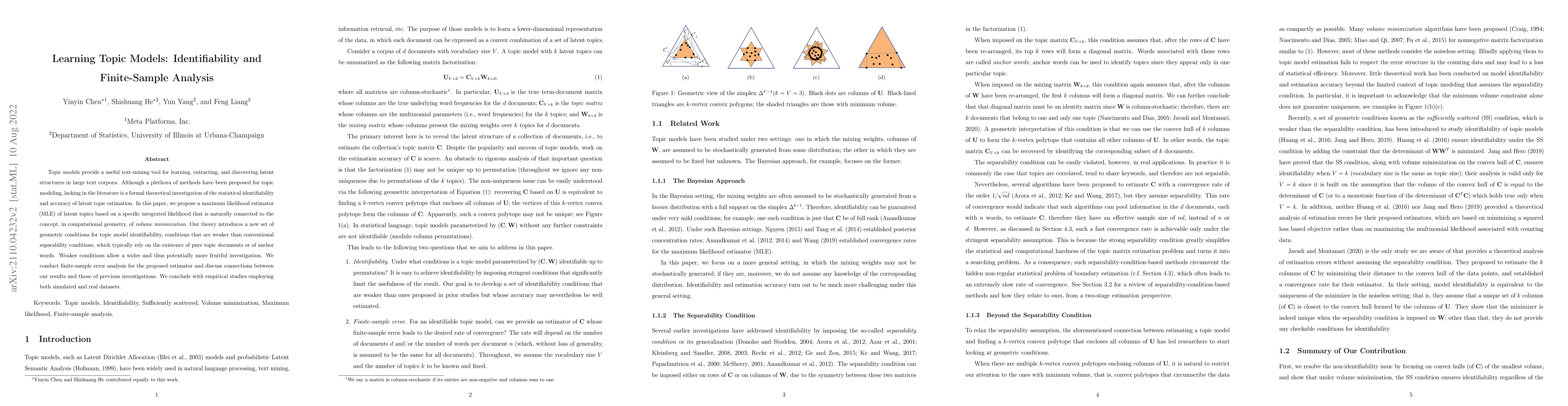 Thumbnail for Learning Topic Models: Identifiability and Finite-Sample Analysis