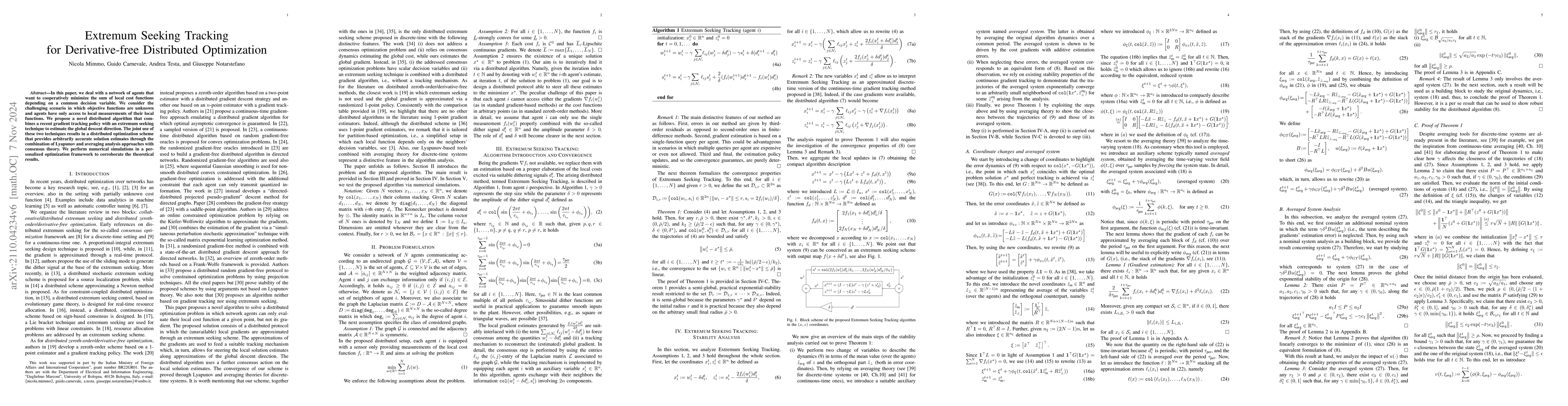 Thumbnail for Extremum Seeking Tracking for Derivative-free Distributed Optimization