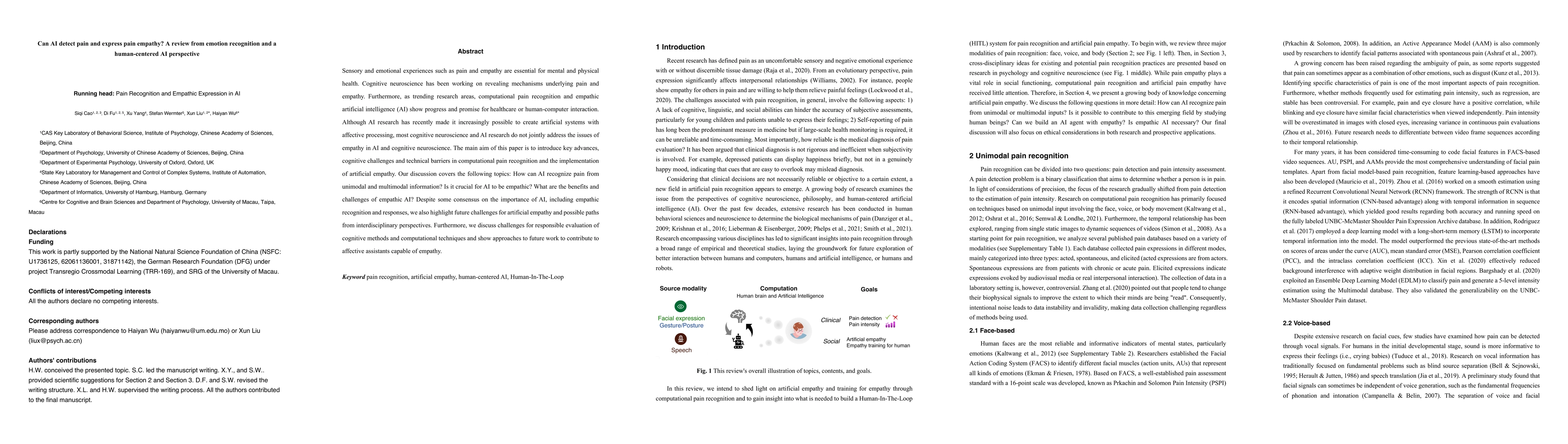 Thumbnail for Can AI detect pain and express pain empathy? A review from emotion
  recognition and a human-centered AI perspective
