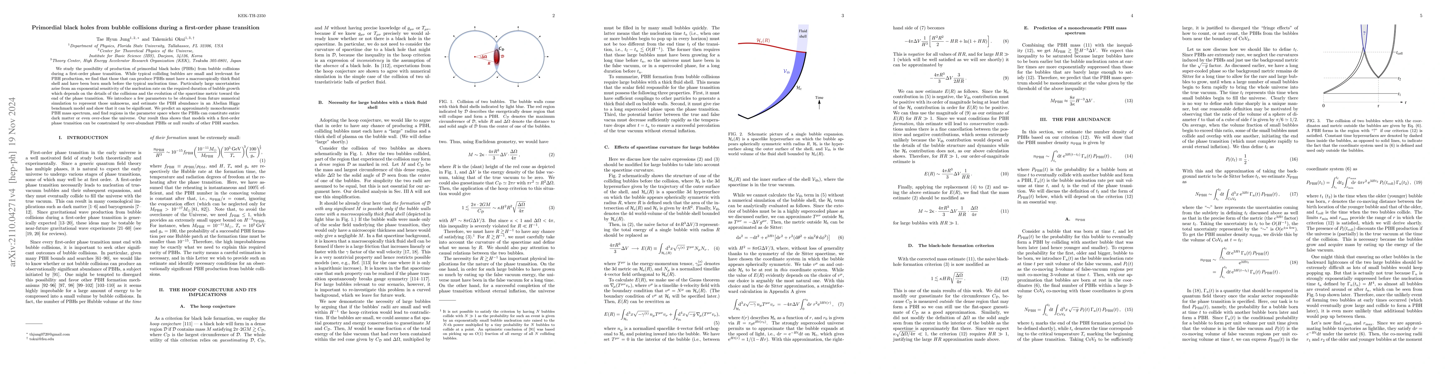 Thumbnail for Primordial black holes from bubble collisions during a first-order phase
  transition