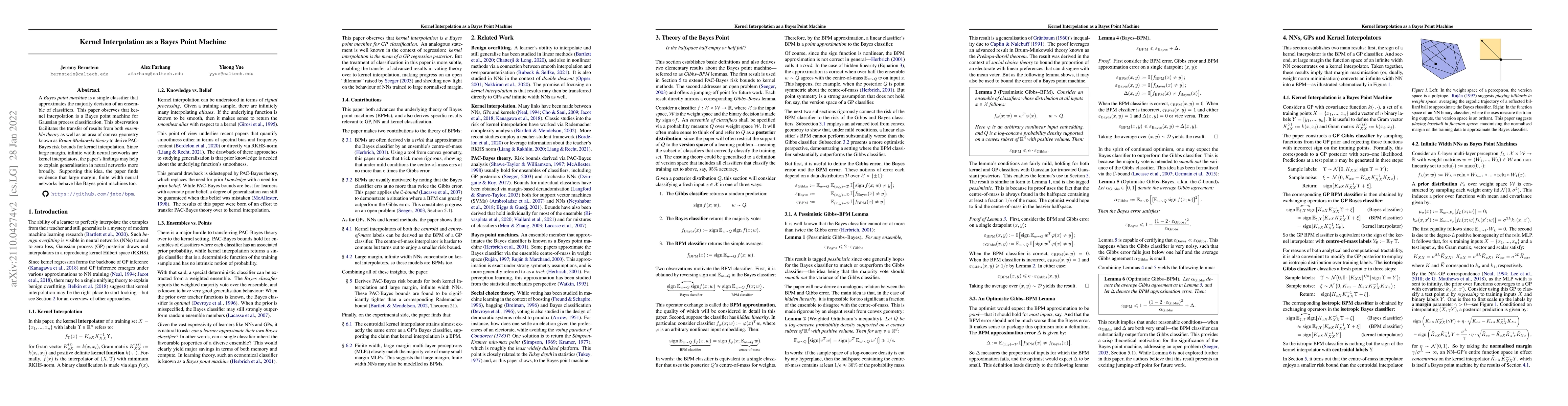 Thumbnail for Kernel Interpolation as a Bayes Point Machine