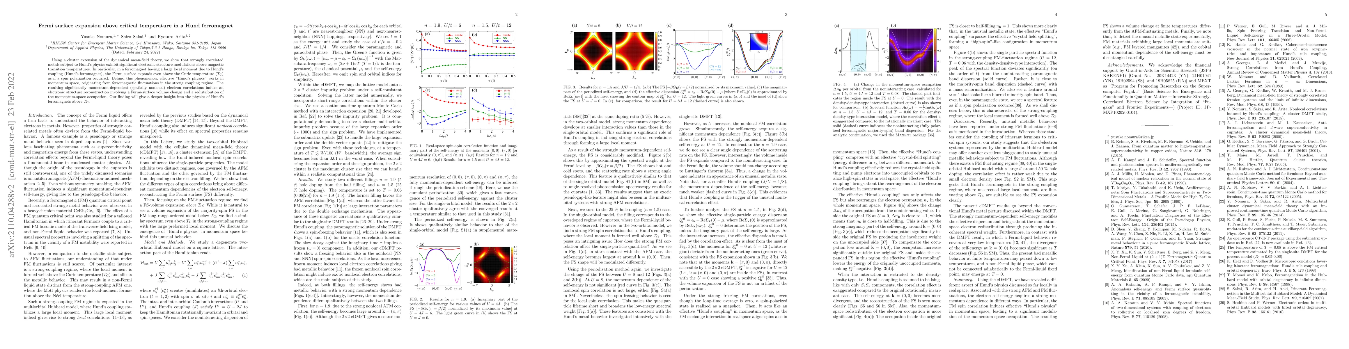 Thumbnail for Fermi surface expansion above critical temperature in a Hund ferromagnet