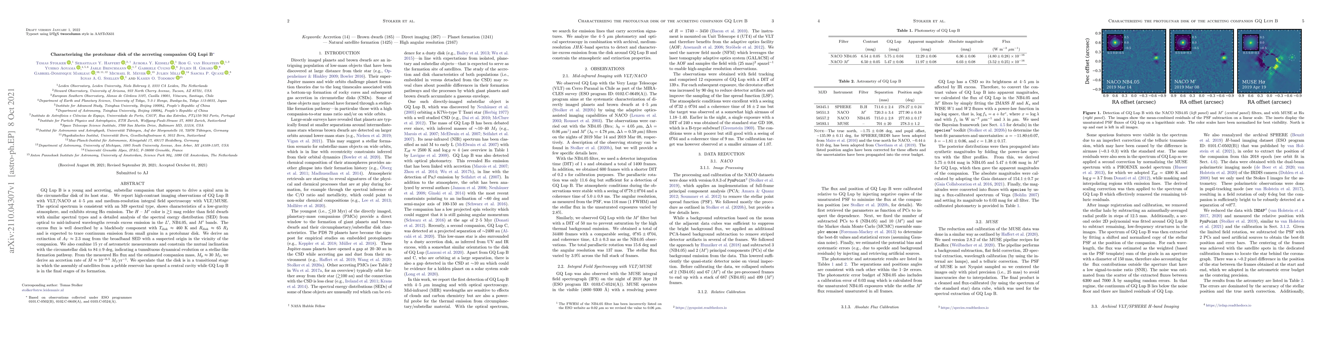 Thumbnail for Characterizing the protolunar disk of the accreting companion GQ Lupi B