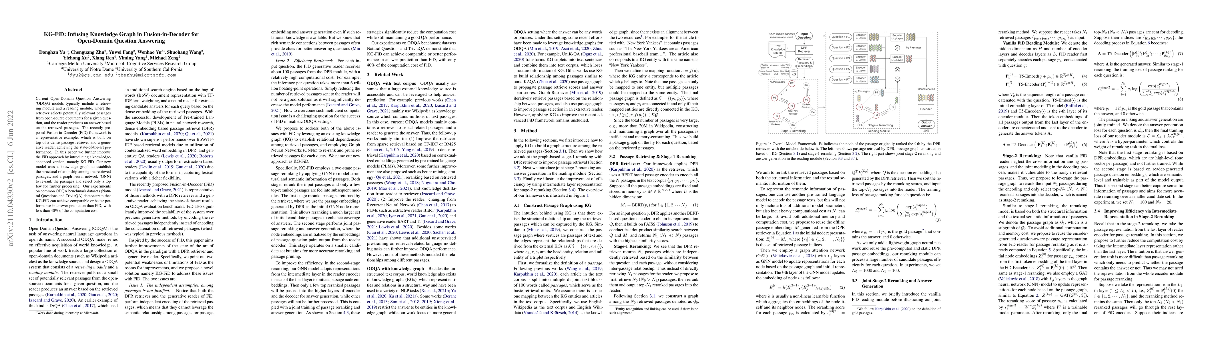 Thumbnail for KG-FiD: Infusing Knowledge Graph in Fusion-in-Decoder for Open-Domain
  Question Answering