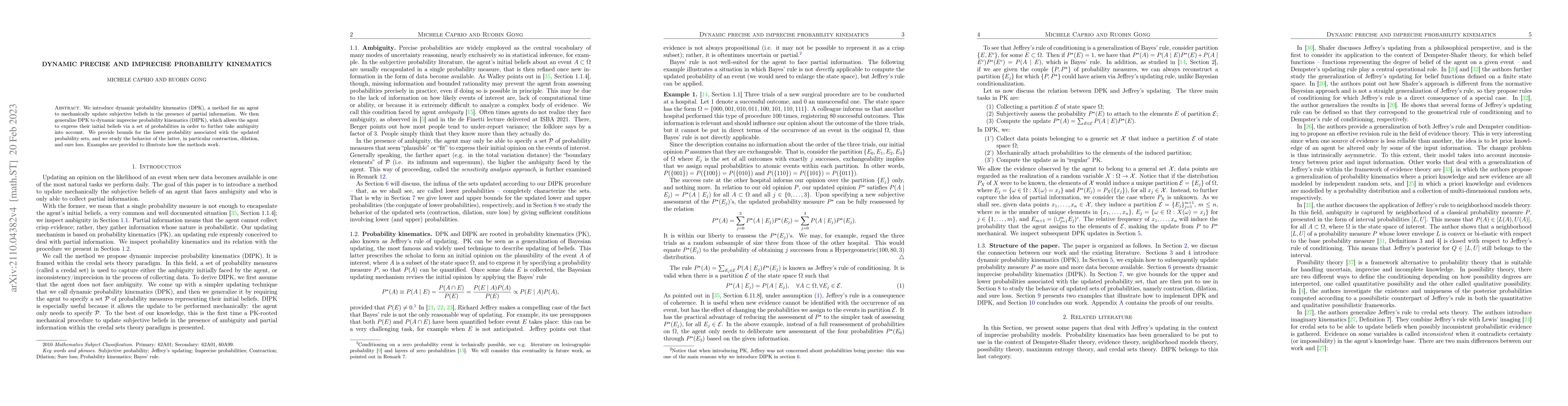 Thumbnail for Dynamic Precise and Imprecise Probability Kinematics