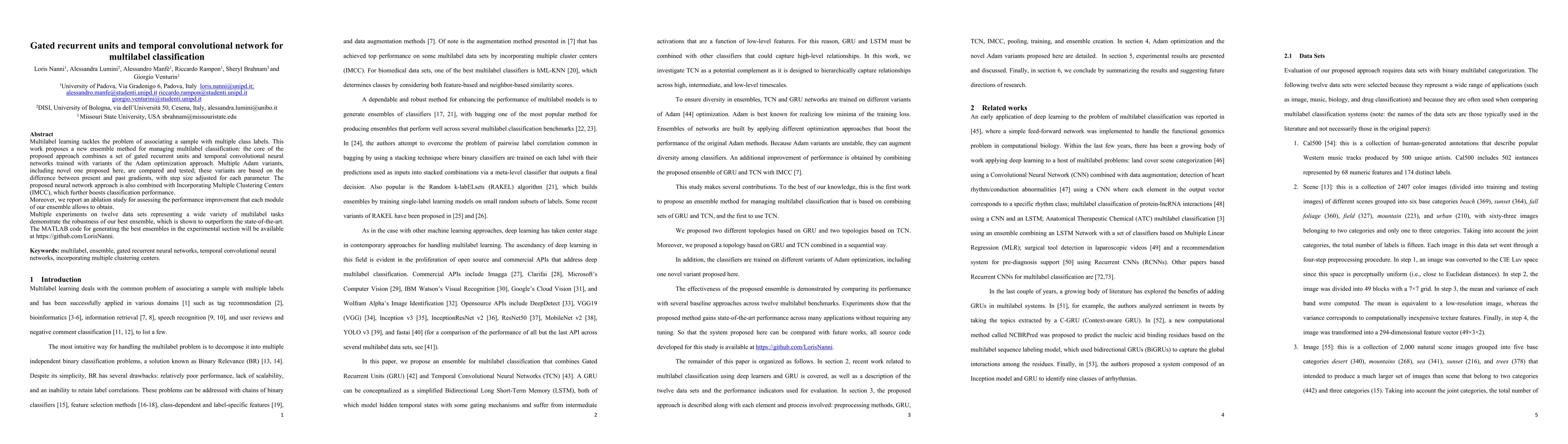Thumbnail for Gated recurrent units and temporal convolutional network for multilabel
  classification