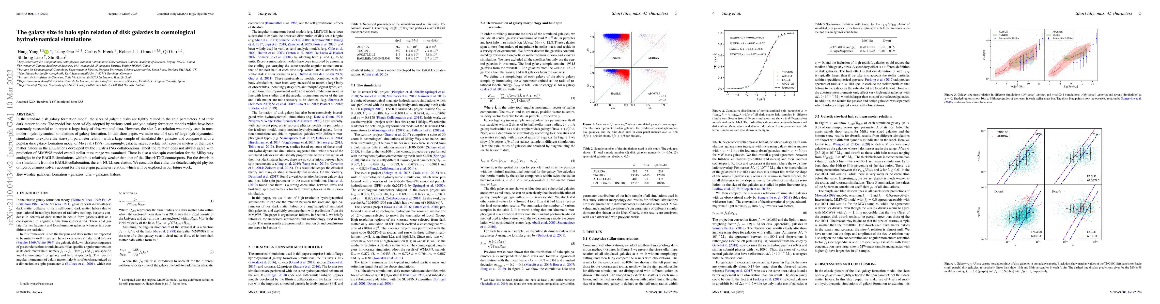 Thumbnail for The galaxy size to halo spin relation of disk galaxies in cosmological
  hydrodynamical simulations