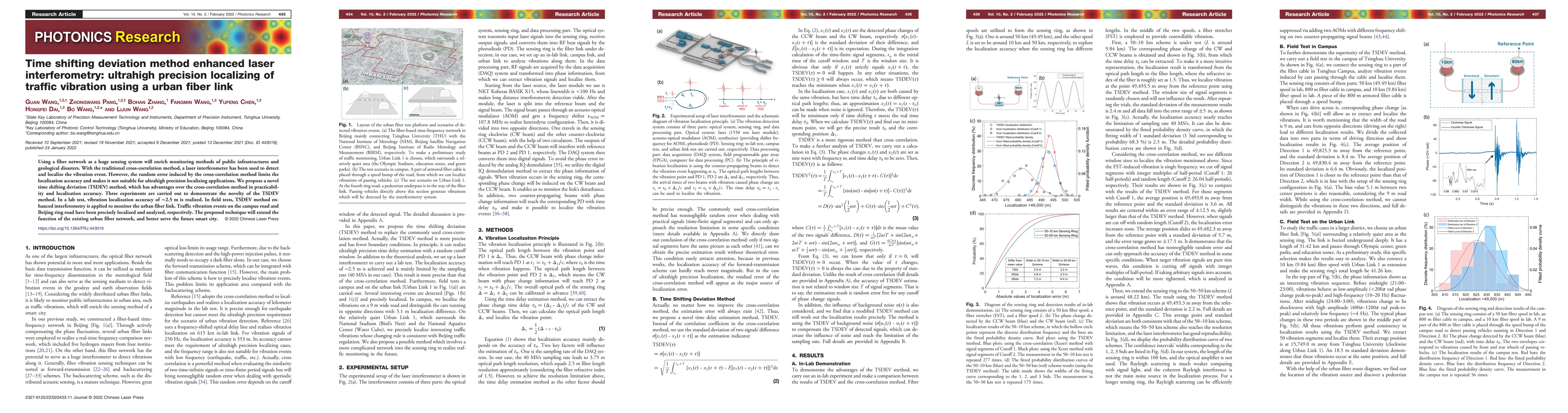 Thumbnail for Time shifting deviation method enhanced laser interferometry: ultrahigh
  precision localizing of traffic vibration using urban fiber link