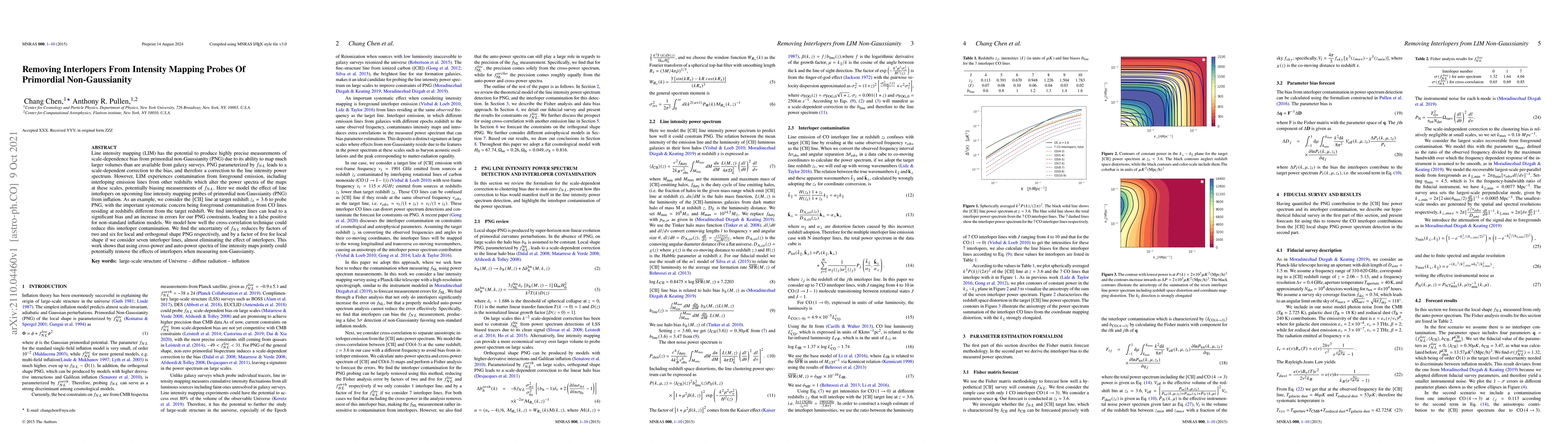Thumbnail for Removing Interlopers From Intensity Mapping Probes Of Primordial
  Non-Gaussianity