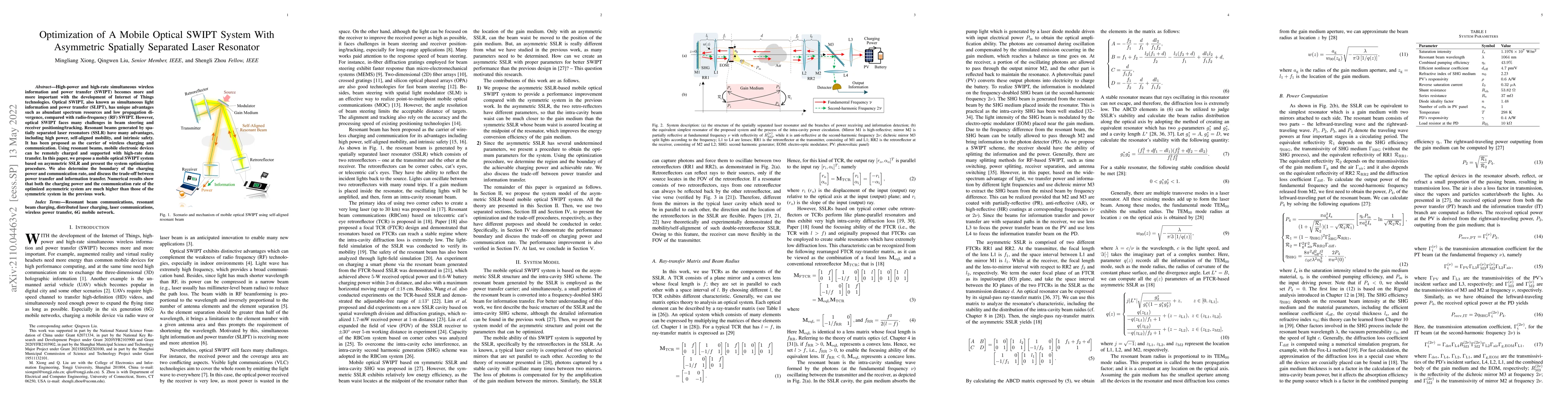Thumbnail for Optimization of A Mobile Optical SWIPT System With Asymmetric Spatially
  Separated Laser Resonator