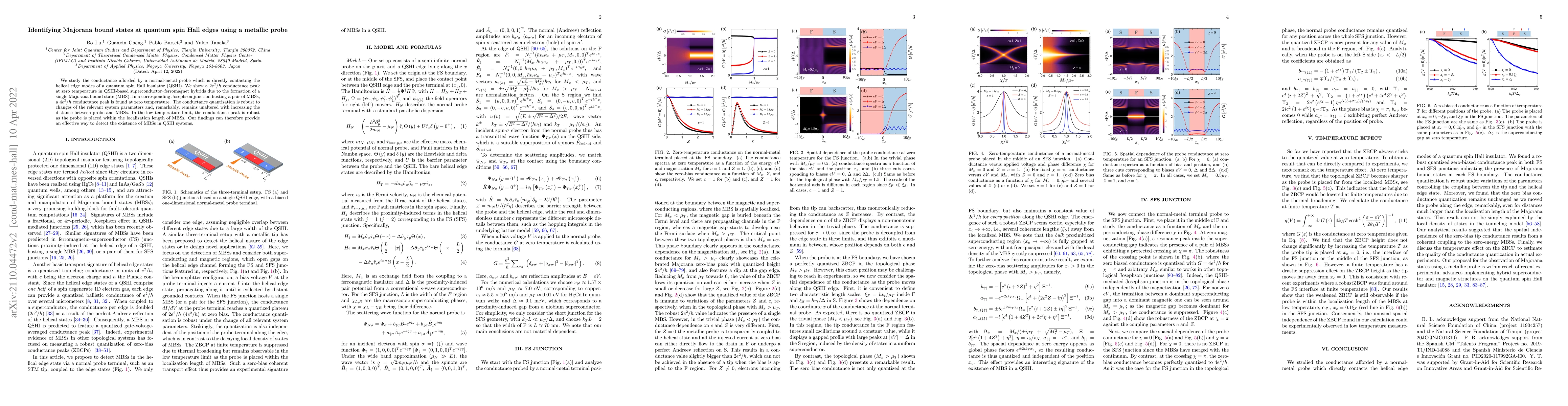 Thumbnail for Identifying Majorana bound states at quantum spin Hall edges using a
  metallic probe