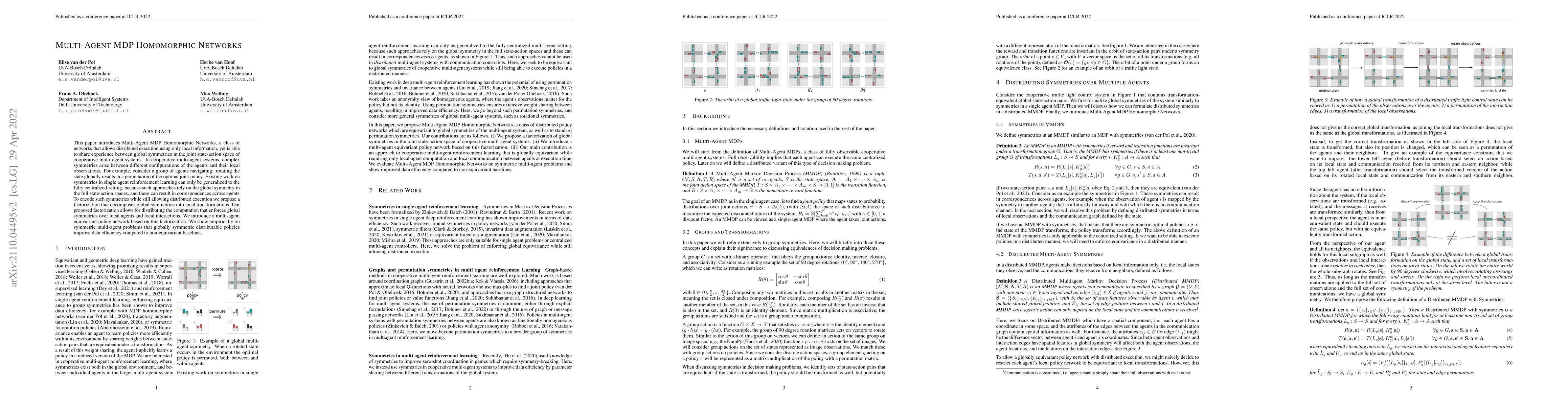 Thumbnail for Multi-Agent MDP Homomorphic Networks