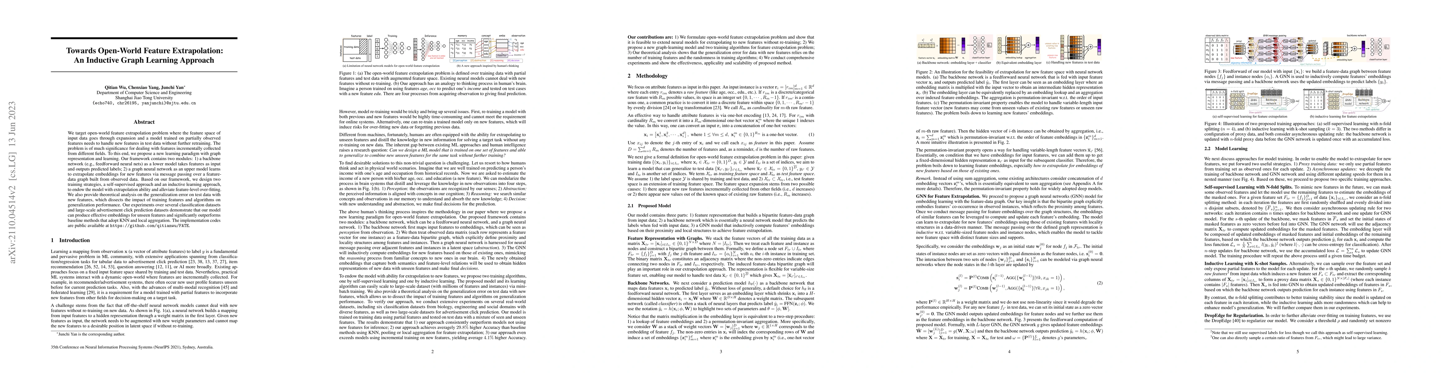Thumbnail for Towards Open-World Feature Extrapolation: An Inductive Graph Learning
  Approach