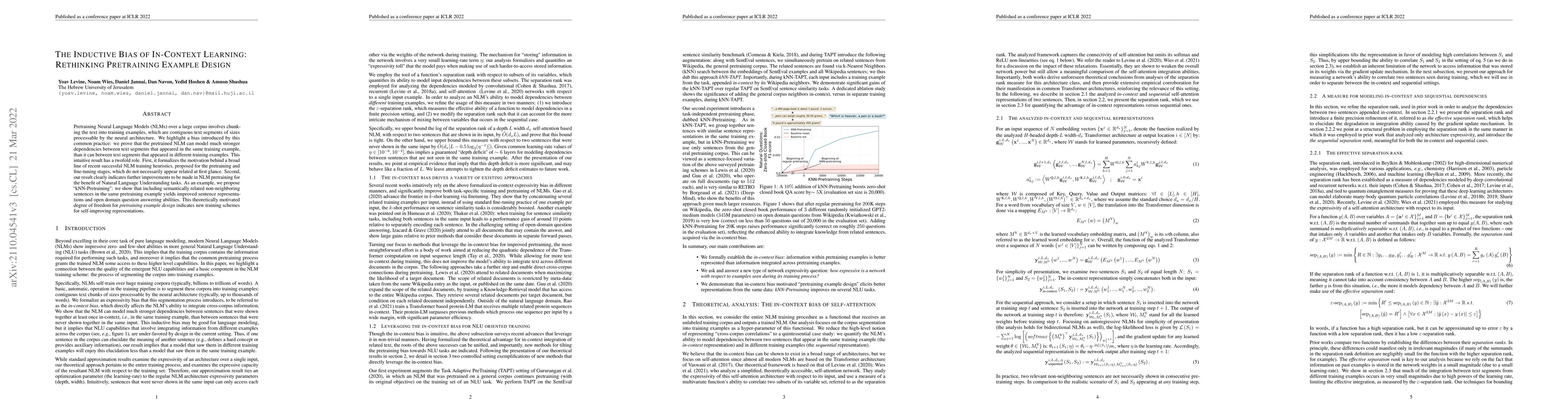 Thumbnail for The Inductive Bias of In-Context Learning: Rethinking Pretraining
  Example Design