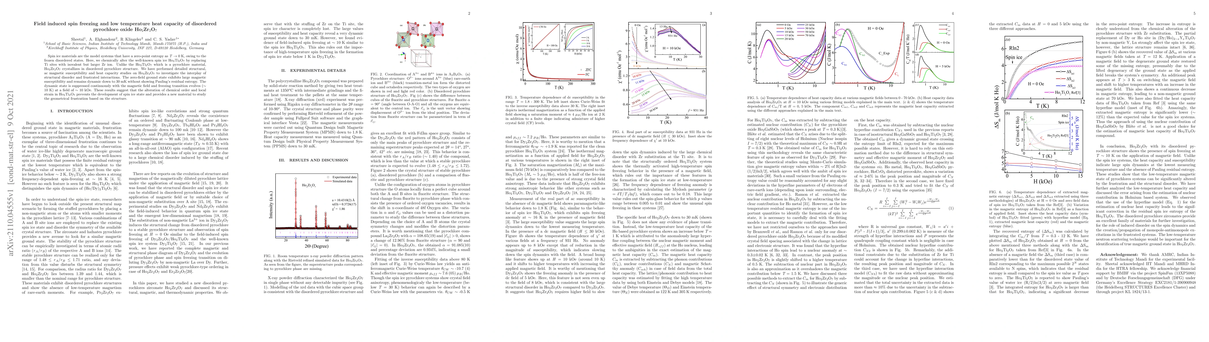 Thumbnail for Field induced spin freezing and low temperature heat capacity of
  disordered pyrochlore oxide Ho$_{2}$Zr$_{2}$O$_{7}$