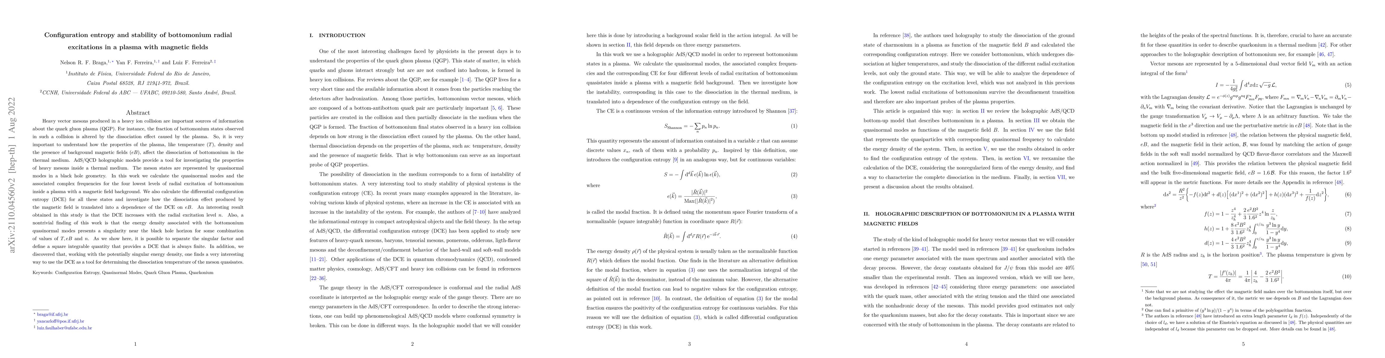 Thumbnail for Configuration entropy and stability of bottomonium radial excitations in
  a plasma with magnetic fields