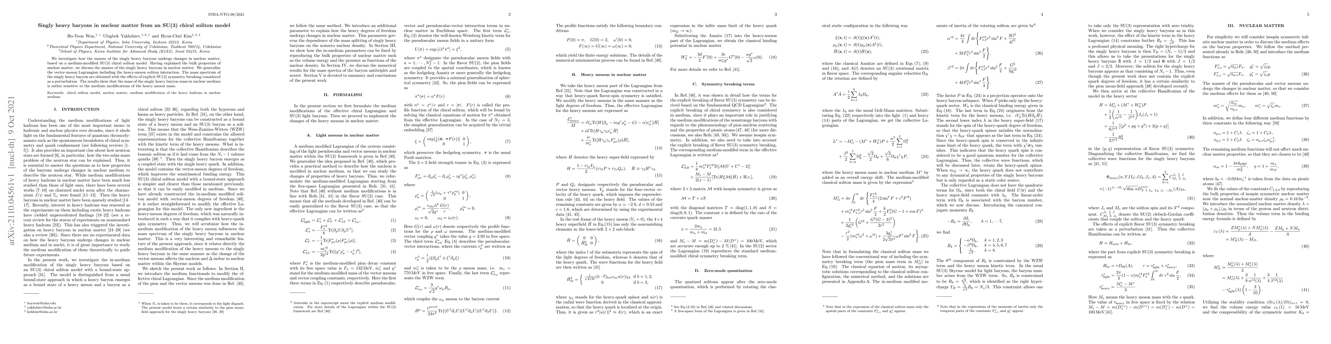 Thumbnail for Singly heavy baryons in nuclear matter from an SU(3) chiral soliton
  model