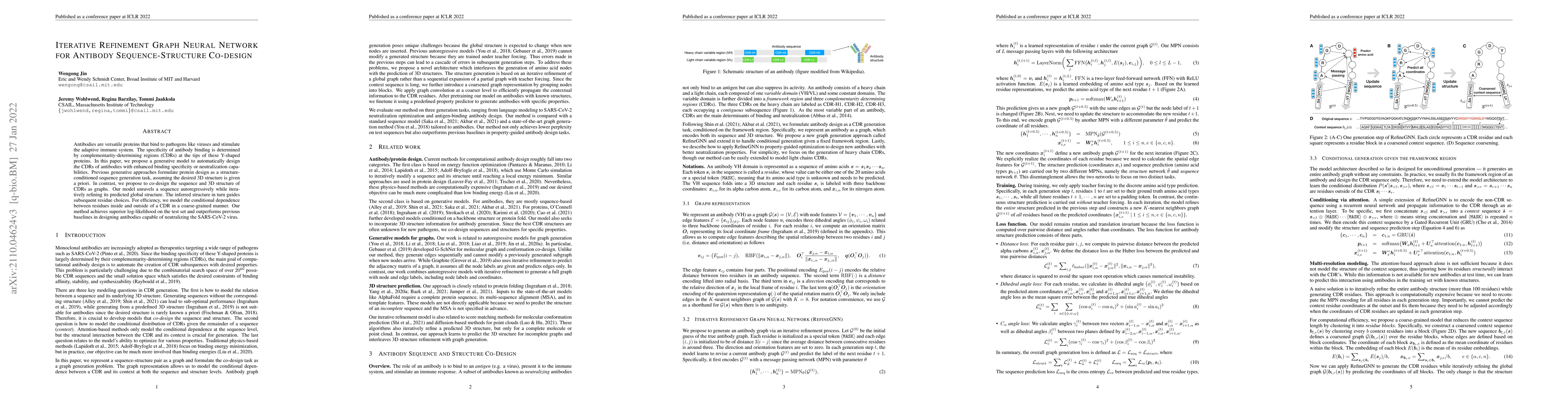 Thumbnail for Iterative Refinement Graph Neural Network for Antibody
  Sequence-Structure Co-design