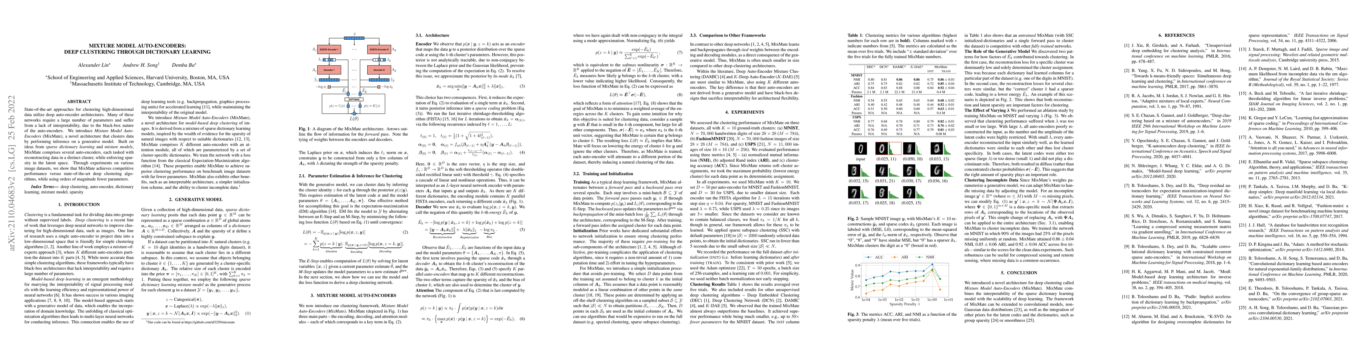 Thumbnail for Mixture Model Auto-Encoders: Deep Clustering through Dictionary Learning