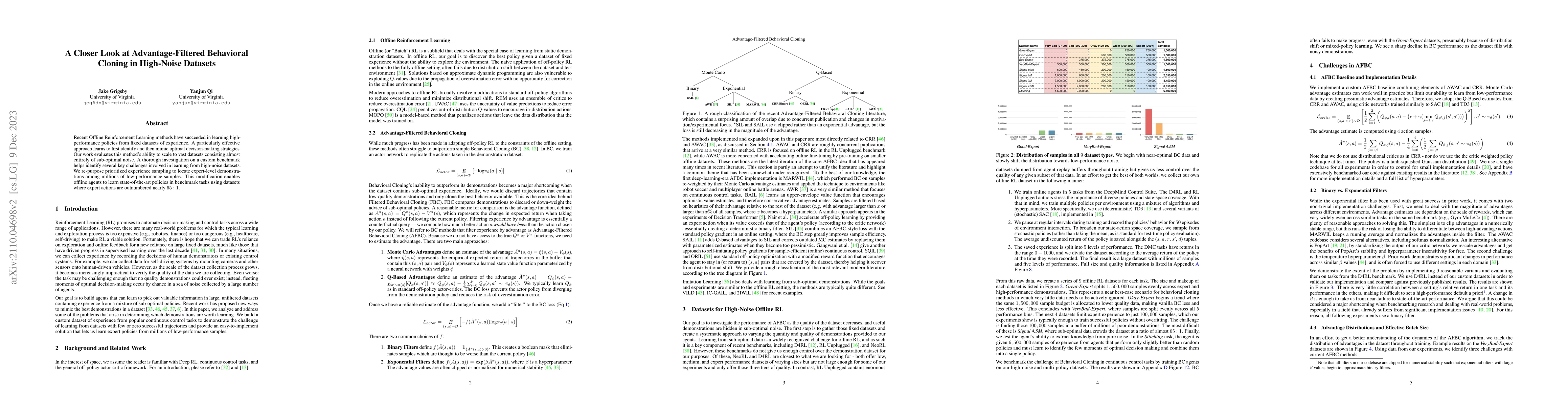 Thumbnail for A Closer Look at Advantage-Filtered Behavioral Cloning in High-Noise
  Datasets