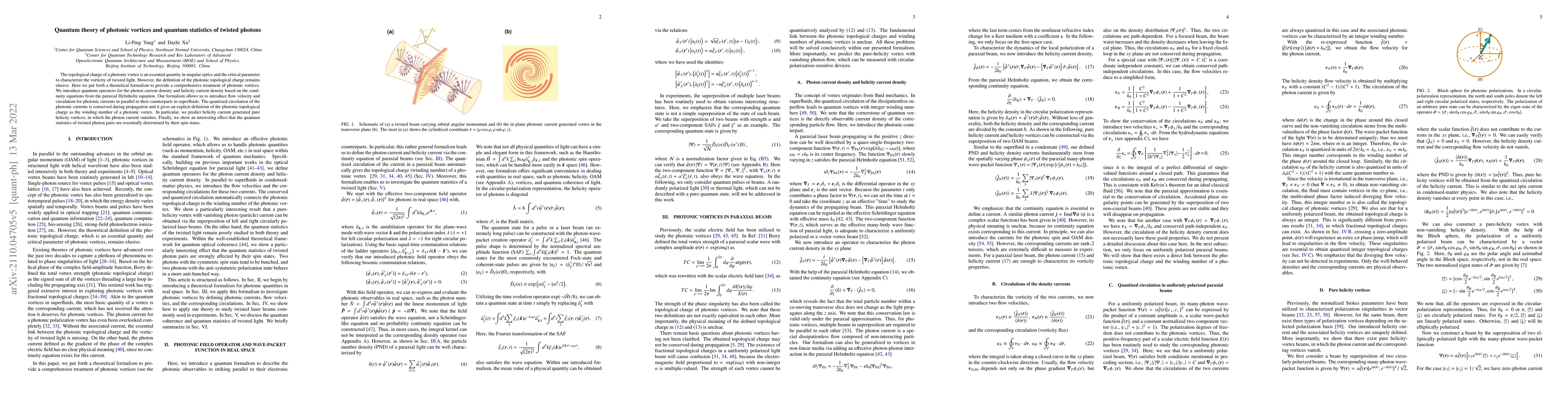 Thumbnail for Quantum theory of photonic vortices and quantum statistics of twisted
  photons