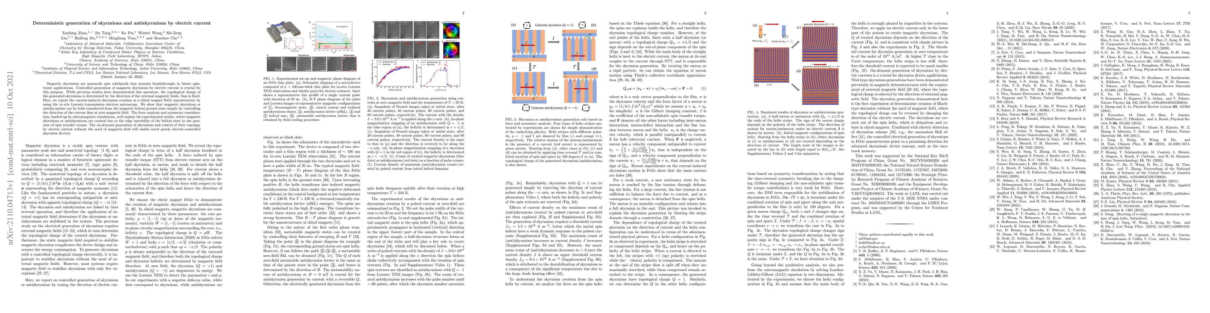 Thumbnail for Deterministic generation of skyrmions and antiskyrmions by electric
  current