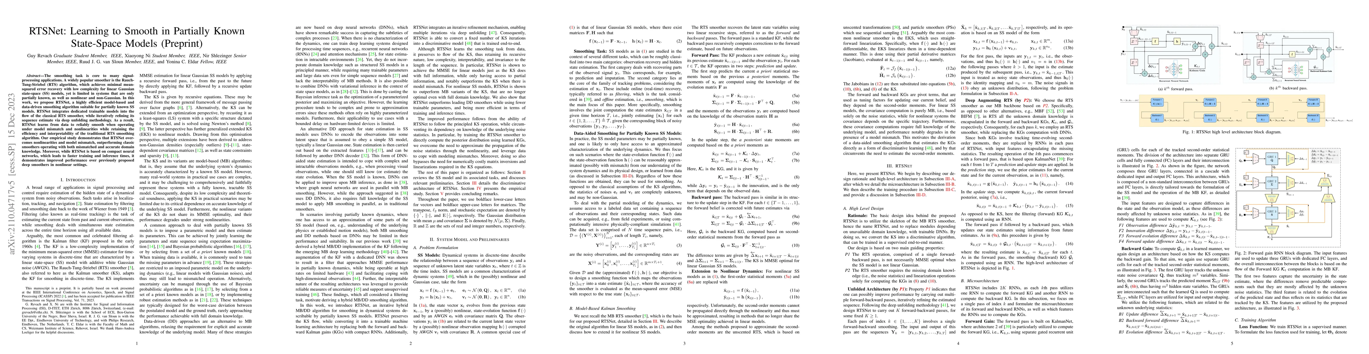Thumbnail for RTSNet: Learning to Smooth in Partially Known State-Space Models
  (Preprint)