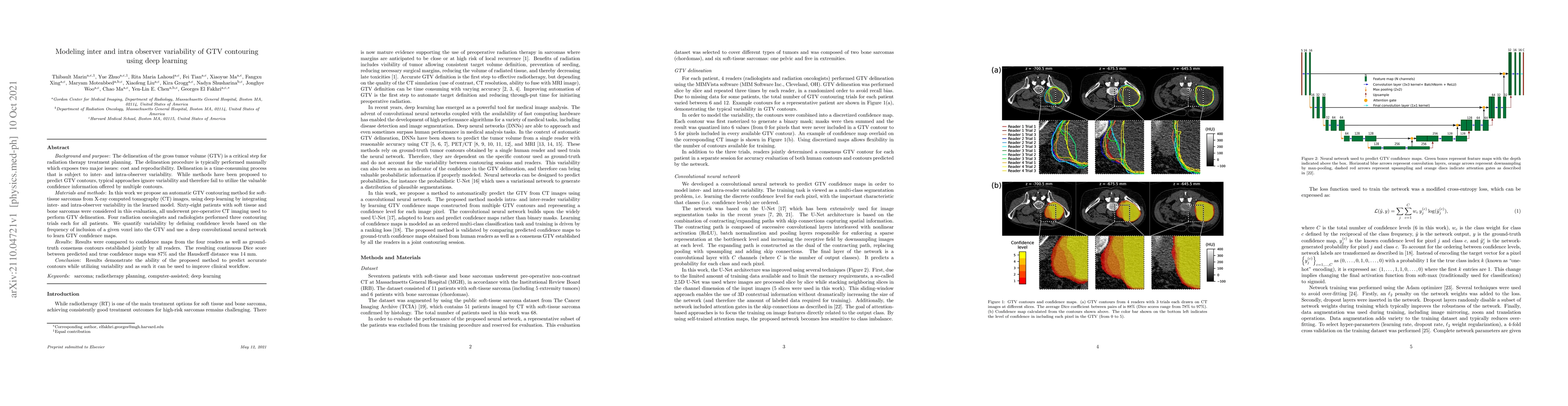 Thumbnail for Deep learning-based GTV contouring modeling inter- and intra- observer
  variability in sarcomas