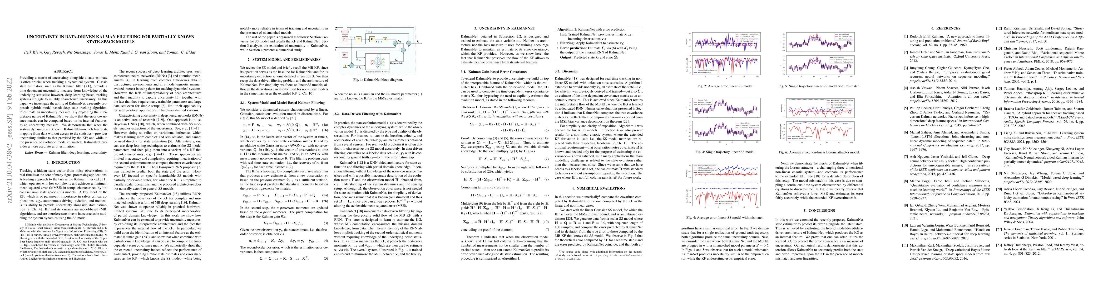 Thumbnail for Uncertainty in Data-Driven Kalman Filtering for Partially Known
  State-Space Models