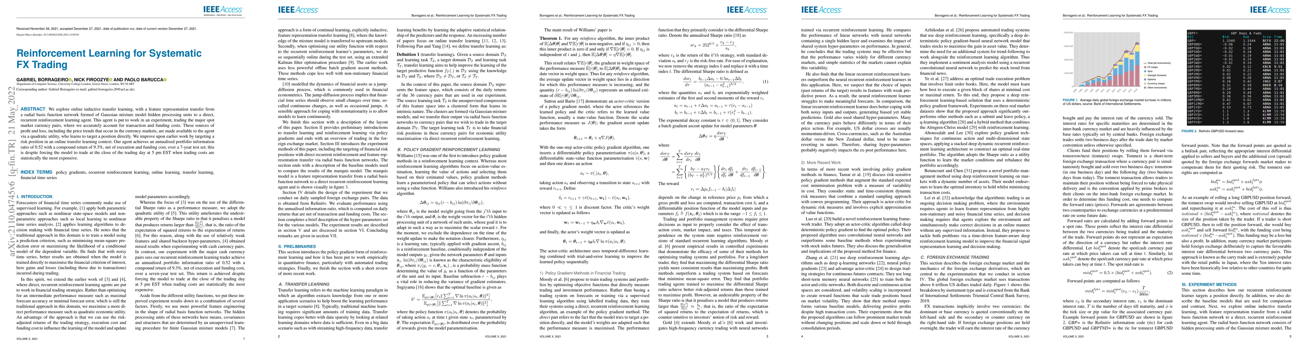 Thumbnail for Reinforcement Learning for Systematic FX Trading