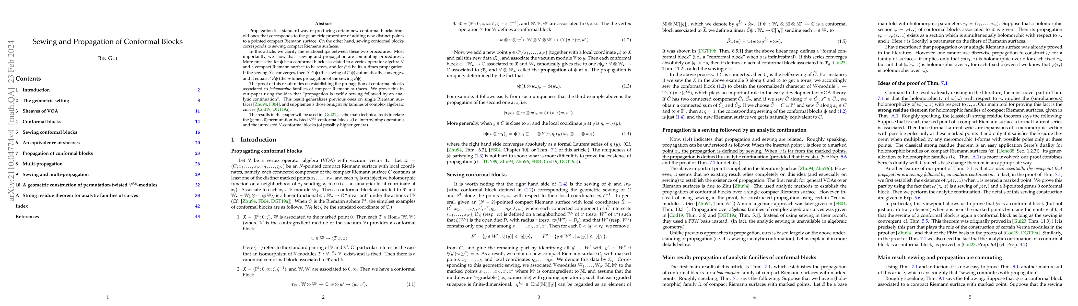 Thumbnail for Sewing and Propagation of Conformal Blocks
