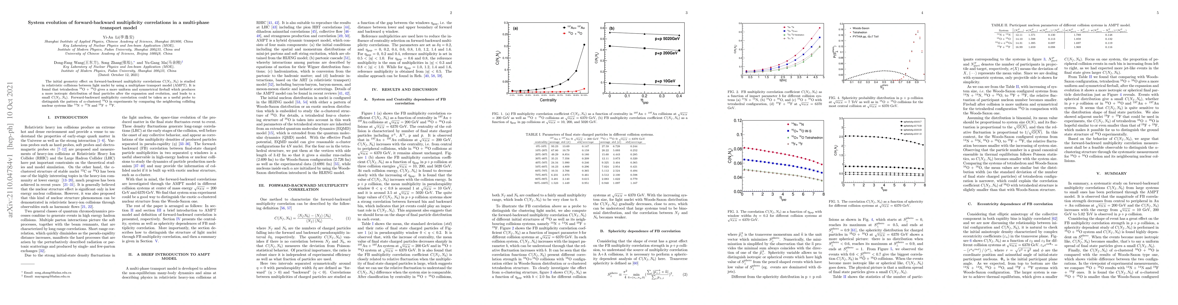 Thumbnail for System evolution of forward-backward multiplicity correlations in a
  multi-phase transport model