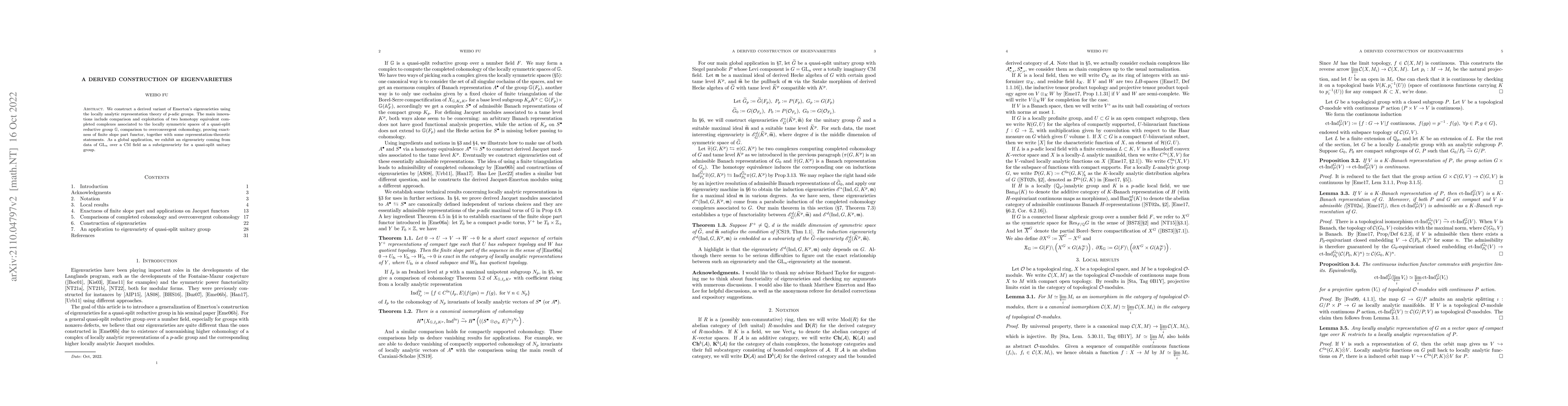 Thumbnail for A derived construction of eigenvarieties