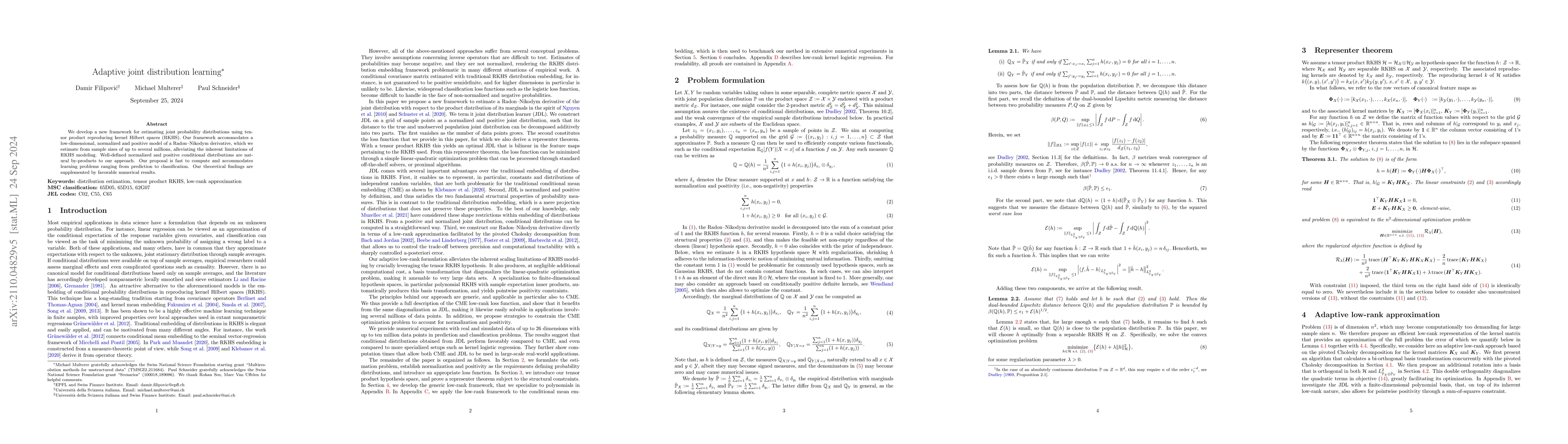 Thumbnail for Adaptive joint distribution learning