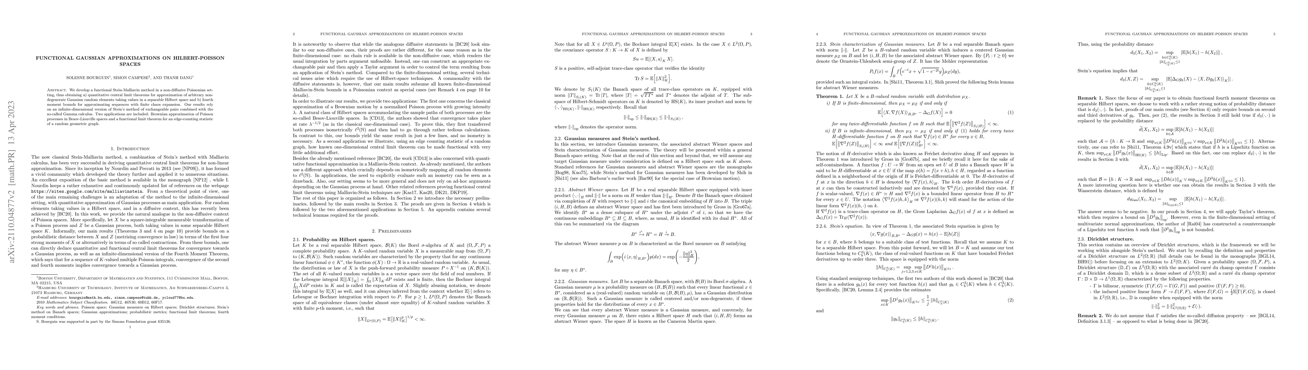 Thumbnail for Functional Gaussian approximations on Hilbert-Poisson spaces
