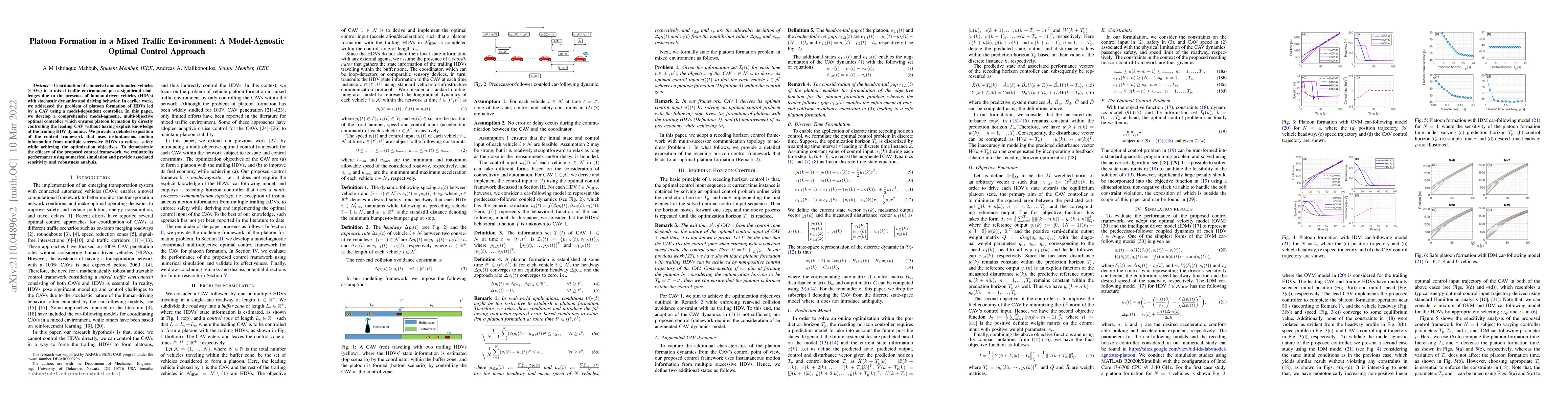 Thumbnail for Platoon Formation in a Mixed Traffic Environment: A Model-Agnostic
  Optimal Control Approach