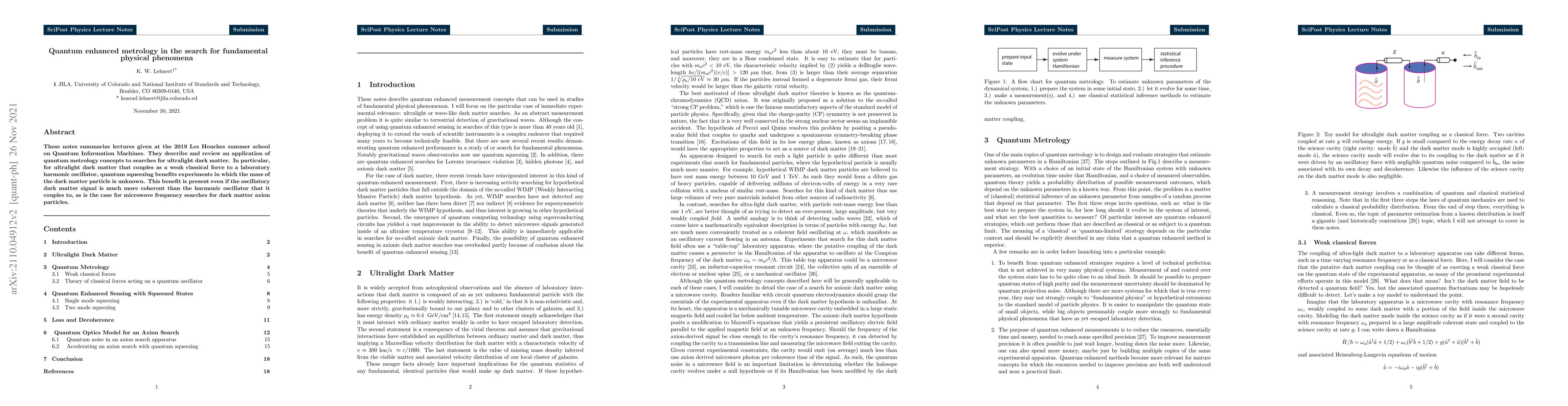 Thumbnail for Quantum enhanced metrology in the search for fundamental physical
  phenomena