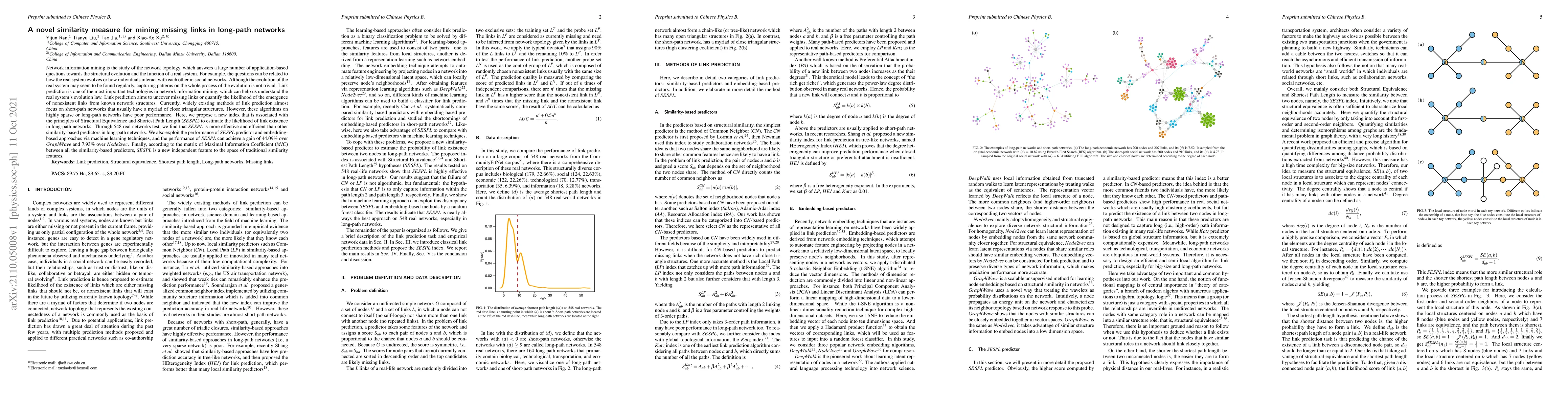 Thumbnail for A novel similarity measure for mining missing links in long-path
  networks