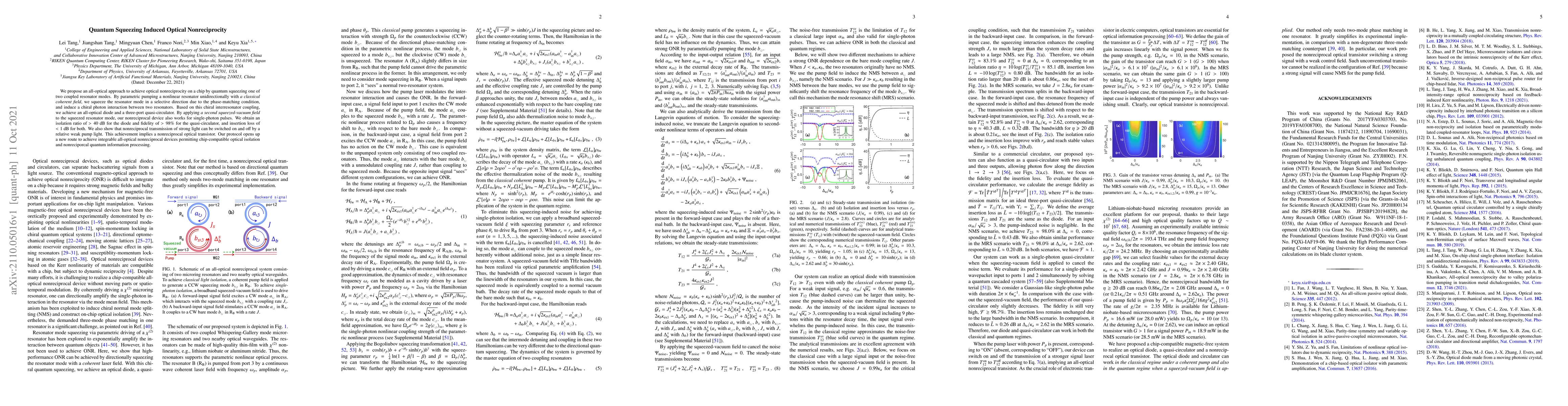 Thumbnail for Quantum Squeezing Induced Optical Nonreciprocity