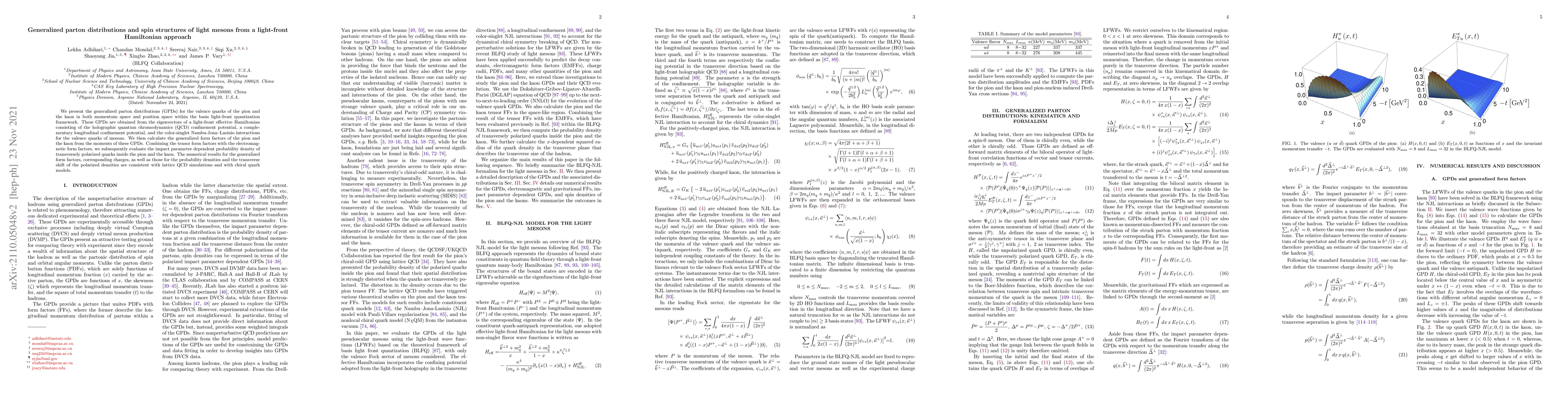 Thumbnail for Generalized parton distributions and spin structures of light mesons
  from a light-front Hamiltonian approach