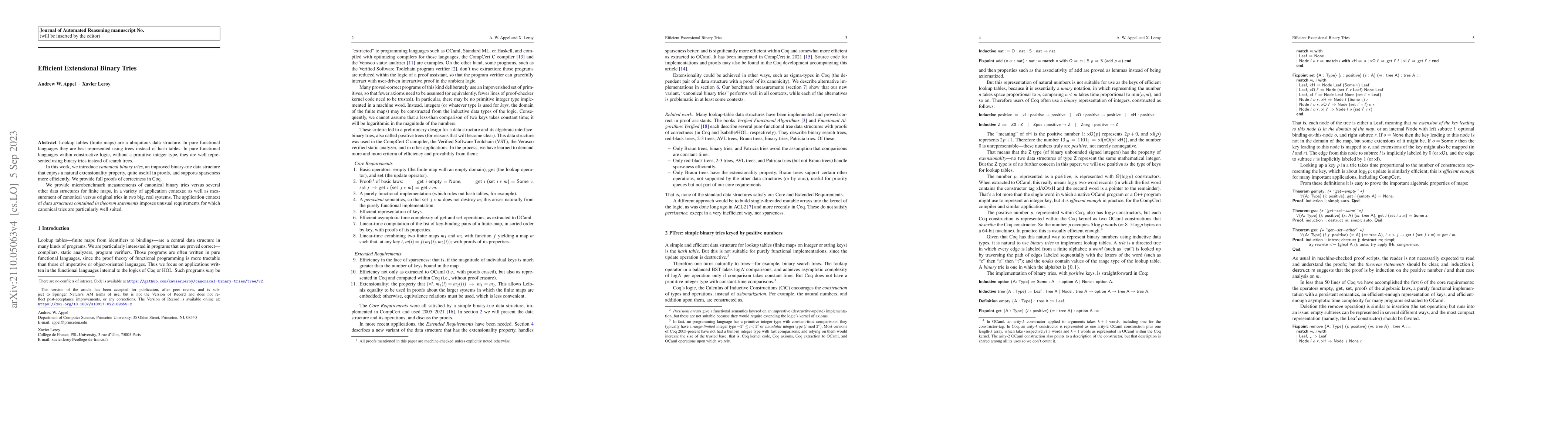 Thumbnail for Efficient Extensional Binary Tries