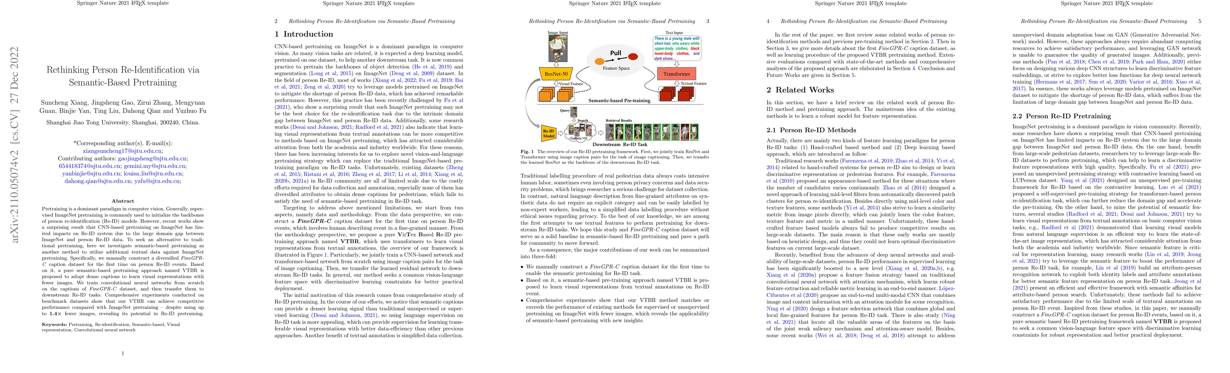 Thumbnail for Rethinking Person Re-Identification via Semantic-Based Pretraining