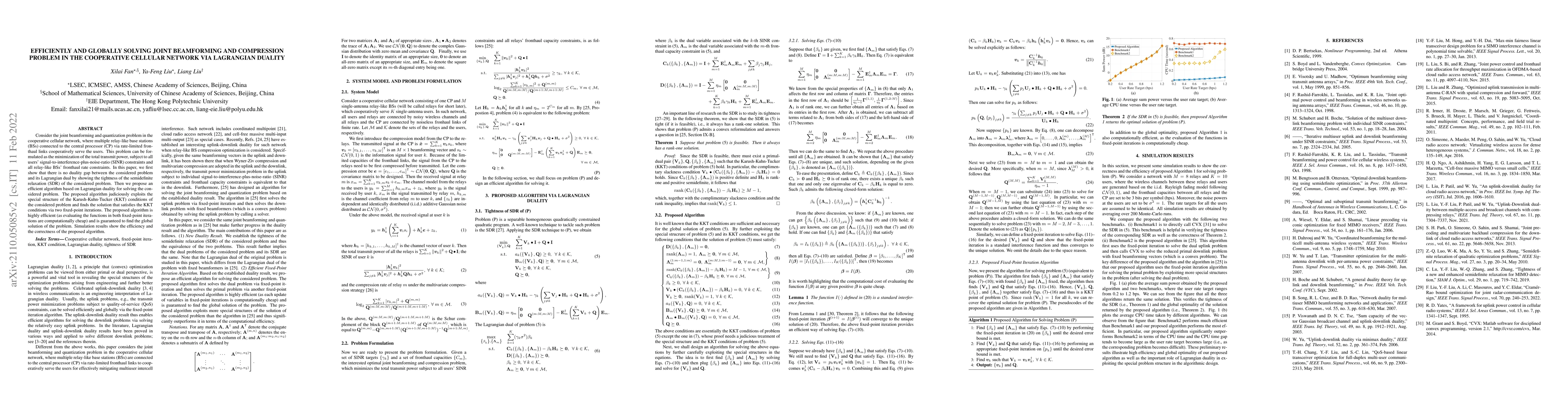 Thumbnail for Efficiently and Globally Solving Joint Beamforming and Compression
  Problem in the Cooperative Cellular Network via Lagrangian Duality