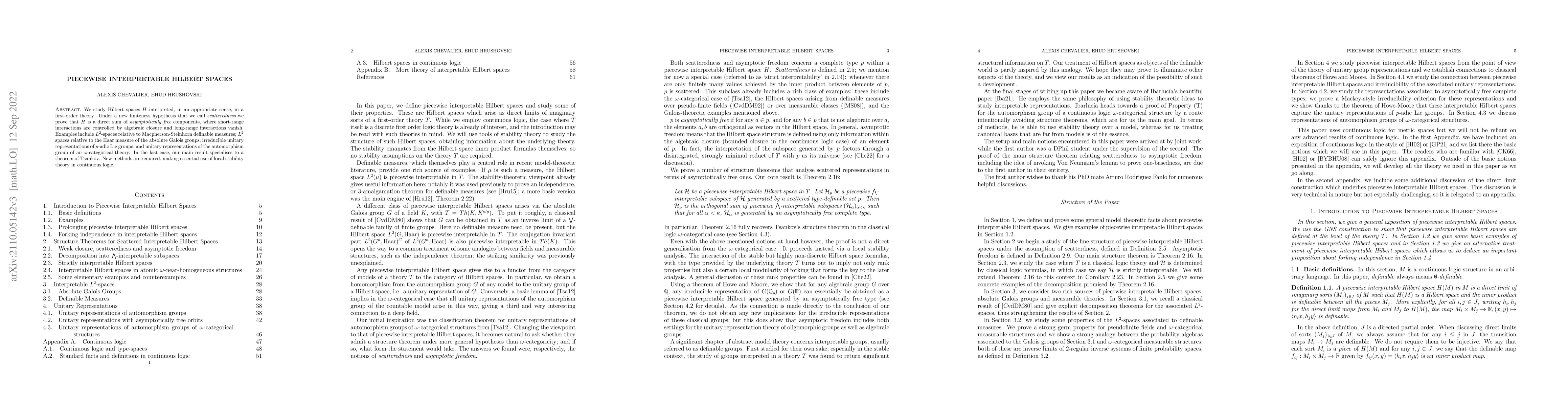 Thumbnail for Piecewise Interpretable Hilbert Spaces