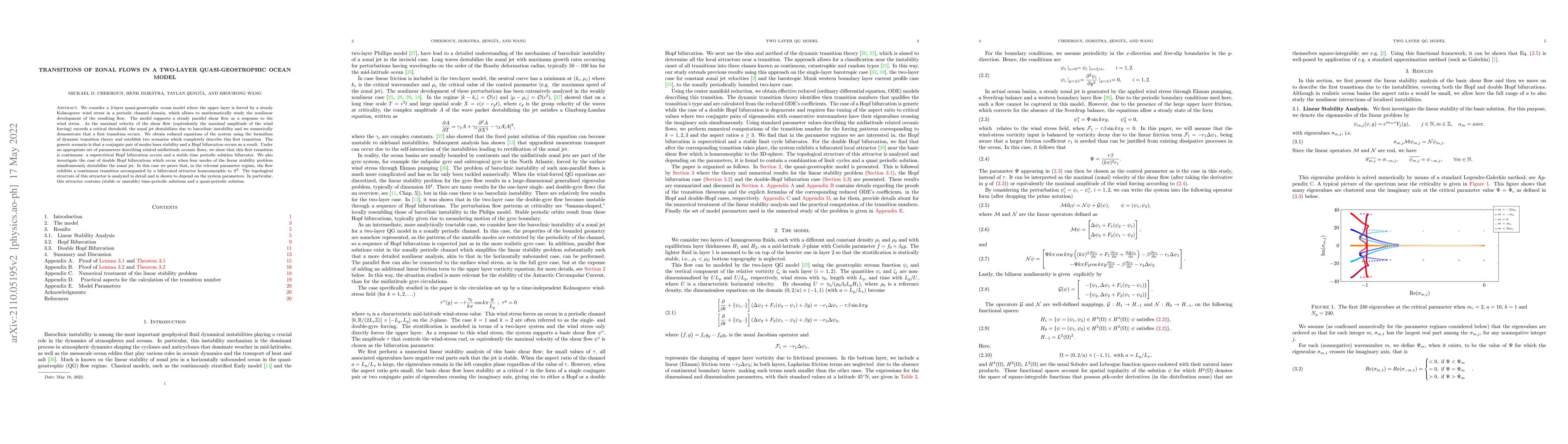 Thumbnail for Transitions of zonal flows in a two-layer quasi-geostrophic ocean model