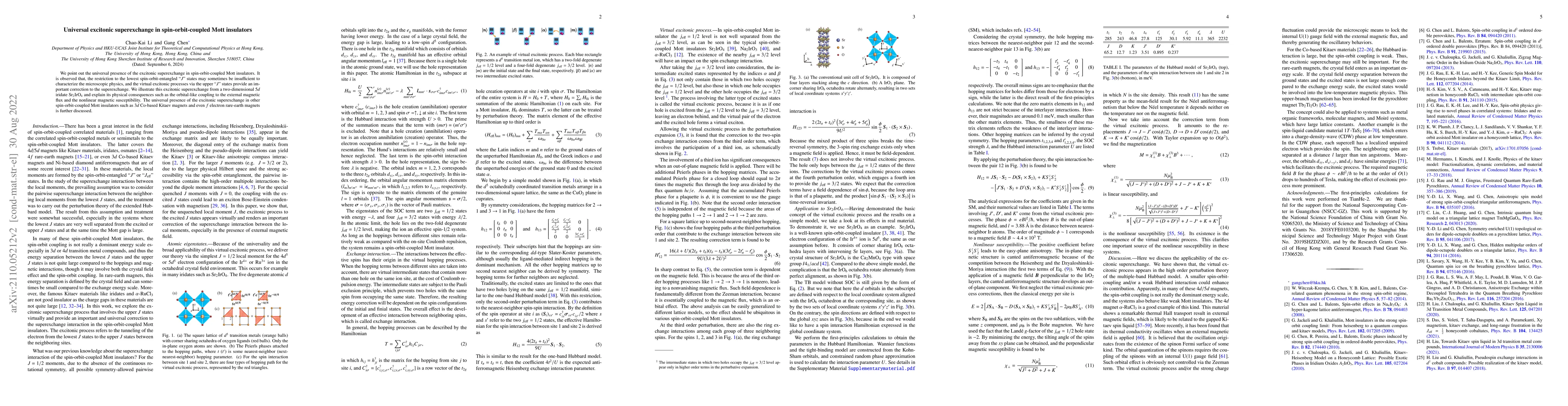 Thumbnail for Universal excitonic superexchange in spin-orbit-coupled Mott insulators