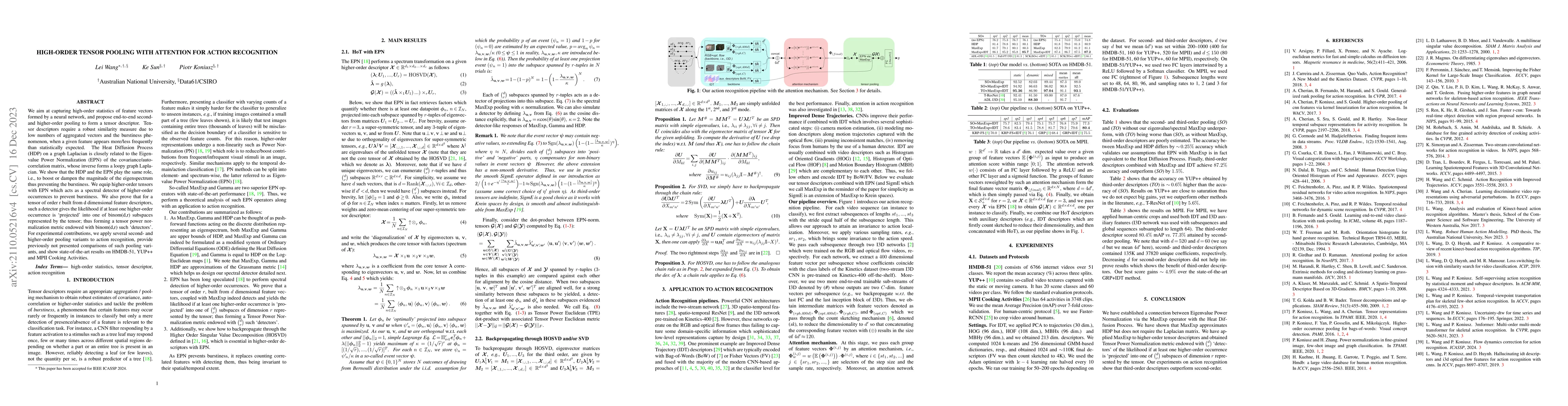 Thumbnail for High-order Tensor Pooling with Attention for Action Recognition